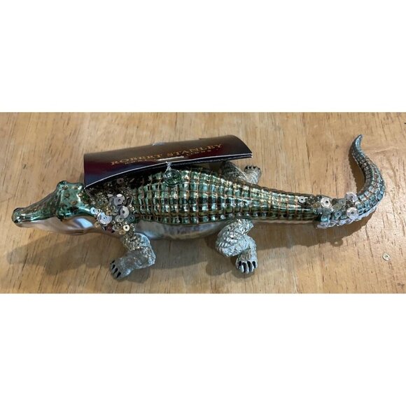 Robert Stanley Christmas Holiday Tree Ornament Alligator Crocodile‎ NEW Sparkly - Picture 1 of 3